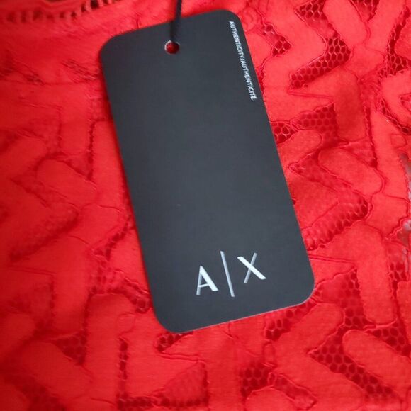 Armani Exchange Lace Yoke Split Back Tank Size XS msrp $120 - Picture 3 of 7